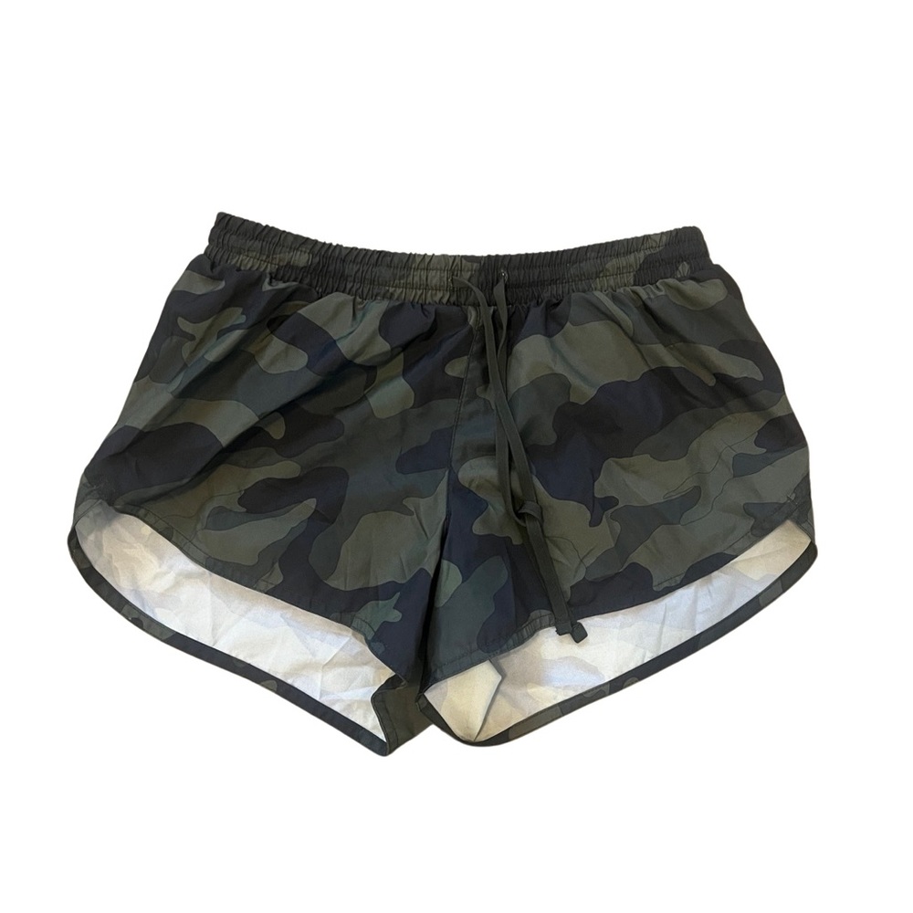 Camo running shorts with drawstring